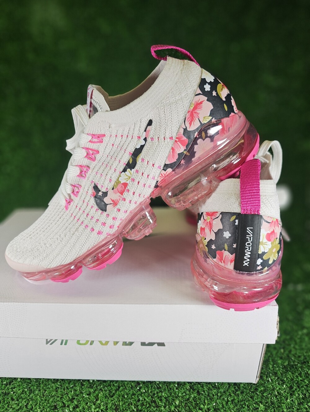 Nike Vapormax Women’s White & Pink Floral Air Sneakers 🩷 - Picture 7 of 9